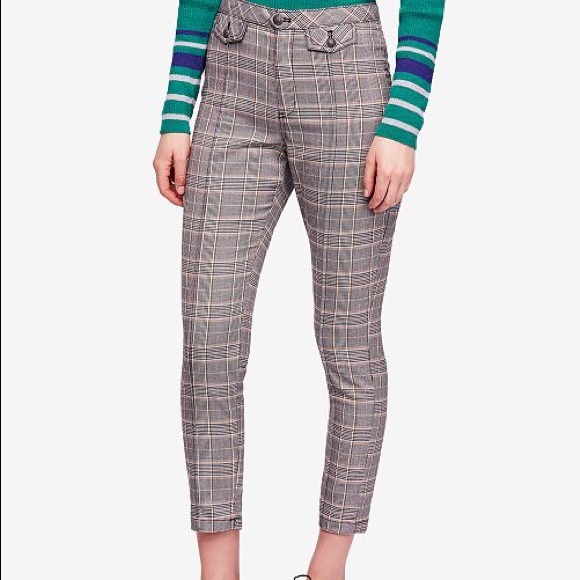 free people plaid skinny pants